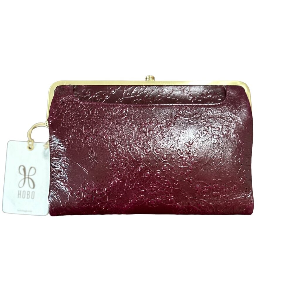 NEW W/TAGS HOBO | Women's Embossed Leather Leanne Crossbody Bag | Deep Plum
